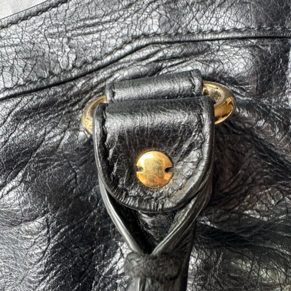Auth S/S 2016 Balenciaga Black Gold HW City Medium Leather Bag - Picture 7 of 16